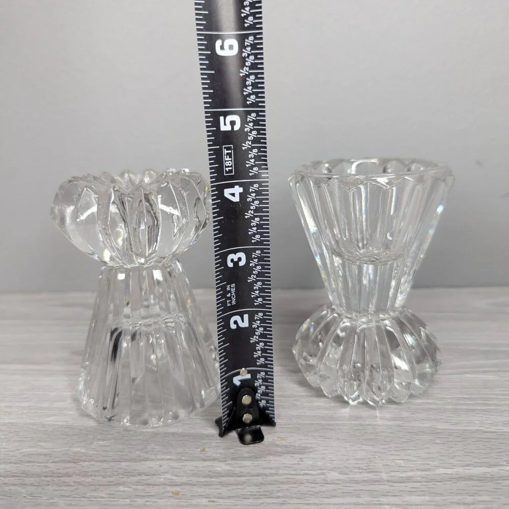 Mikasa Diamond Fire Pair of Crystal Candle Holders 4